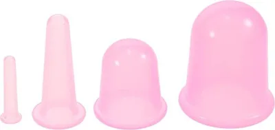 Produktbild von Deutschland | Premium Schröpfgläser aus Silikon | 4 Stück für Gesicht, Auschnitt & Körper | Optimal gegen Orangenhaut & Cellulite