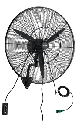 Zdjęcie produktu dla VEVOR 115 W – przemysłowy wentylator ścienny 81 cm, 5,9 m/s – wentylator ścienny z funkcją oscylacji, 3 stopniami regulacji kąta nachylenia i funkcją mgiełki; przemysłowy wentylator do warsztatów, garaży, magazynów i siłowni, kolor czarny