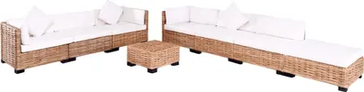 Produktbild von vidaXL Sofagarnitur 27-tlg. Natürliches Rattan