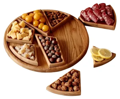 Image de Planche à charcuterie en bois avec compartiments réglables