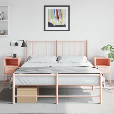 Image de vidaXL Tables de nuit 2 pcs. Rose 36x39x60,5 cm Acier
