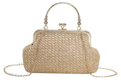 Immagine prodotto di Borsa a mano intrecciata per occasioni speciali, ideale per eventi e serate eleganti