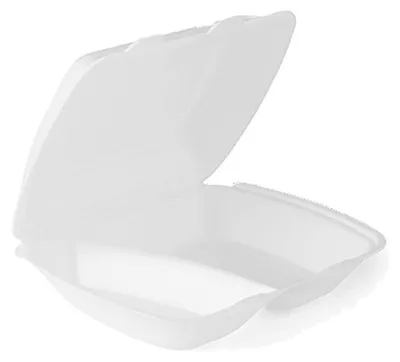 Produktbild von 200 Menüboxen / Lunchboxen HP4 XPS 245x210x72 mm weiß laminiert 2-geteilt