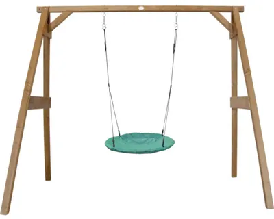 Produktbild von AXI Nestschaukel Summer mit Gestell für Kinder | Outdoor Nest Schaukel 100 cm für den Garten | Schaukelgestell in Braun / Nestschaukel in Grün