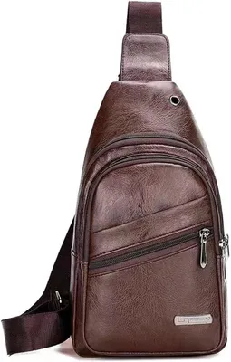 Imagen del producto de Bandolera de cuero, con múltiples bolsillos, impermeable, ideal para viajes y trabajo