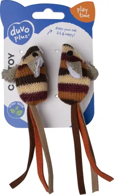 Produktbild von Duvo+ Katzenspielzeug Knitted Mäuse braun