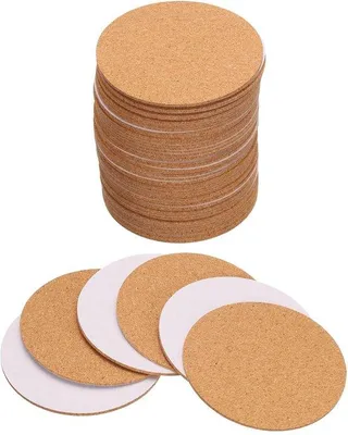Immagine prodotto di Kurkmat 50 pezzi di pannelli Kurk autoadesivi 90 x 90 x 2 mm per progetti fai da te