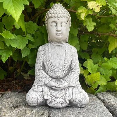 Obrázok produktu pre Betónová záhradná socha, sivý Budha