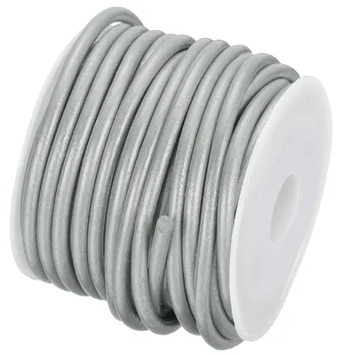 Lederband 5 m, 3 mm, echt Rindsleder, für DIY-Schmuck, grau