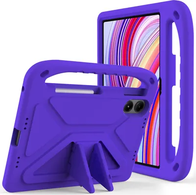 Produktbild von Hülle für Xiaomi Redmi Pad Pro 12,1 Zoll 2024, Leichte Stoßfeste Eva Kinder Schutzhülle mit Griff und Faltbarem Ständer Lila