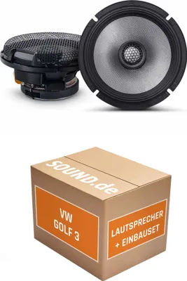 Produktbild von Lautsprecher Boxen Einbaupaket Armaturenbrett Alpine R2-S65 passend für VW Golf 3 Kompakt + 4/5 türig | Set für zwei Türen 100W MAX