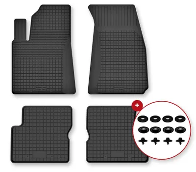 Immagine prodotto di Tappetini gomma vasca per Fiat 500X 2014-2018 Set 4 pezzi con clip