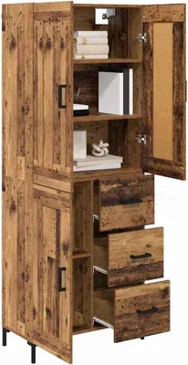 Produktbild von vidaXL Highboard mit Schubladen 2 pcs Altholz Holzwerkstoff