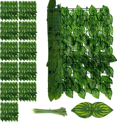Produktbild von Clanmacy Sichtschutzhecke Windschutz 1*3M Efeu Sichtschutz Balkonverkleidung Blätterzaun,Wassermelonenblätter