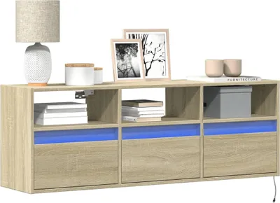 Obrázok produktu pre Maison Exclusive – TV skrinka s LED osvetlením, dub Sonoma, 130 x 31 x 45 cm