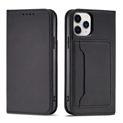 Produktbild von Magnet Card Case iPhone 12 Hülle Kartenetui Ständer schwarz
