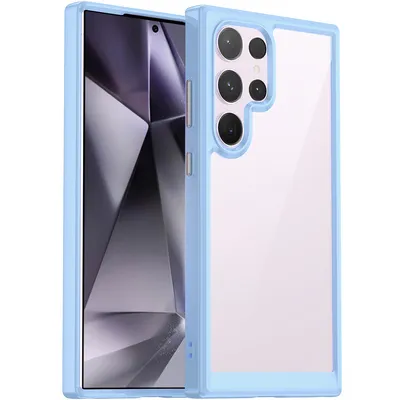 Immagine prodotto di Custodia per Samsung Galaxy S25 Custodia protettiva in silicone TPU ultra trasparente e antiurto blu
