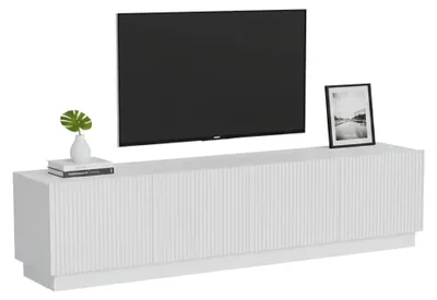 Produktbild von Dmora TV-Schrank Macherio 200x40x48 cm Weiß, 4 Fächer 8 Ablagen