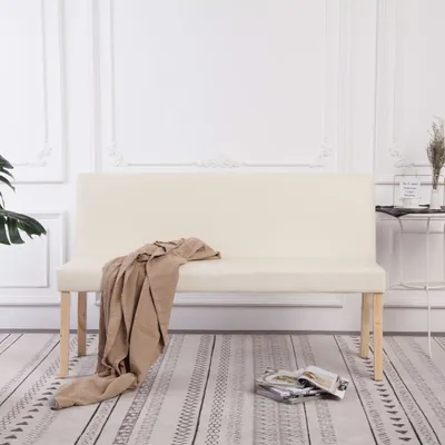 Obrázek produktu pro The Living Store Lavice 139,5 cm krémově bílá Imitace kůže