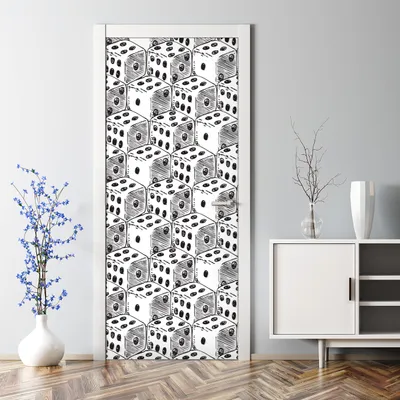 Produktbild von Dekorative Aufkleber selbstklebend Abnehmbarer Türposter Klebefolie Würfel Vintage Retro 77 x 200 cm