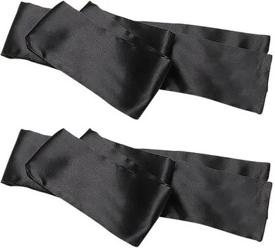 Productafbeelding van Slaapmasker van zijde, zwart, verstelbaar, set van 2