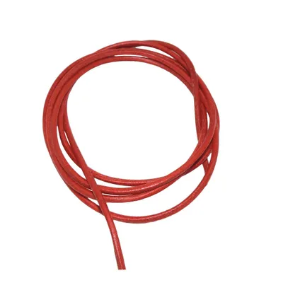 Produktbild von Lederband Rundschnur Rindleder 2mm rot gefärbt ca. 1m rot 2mm
