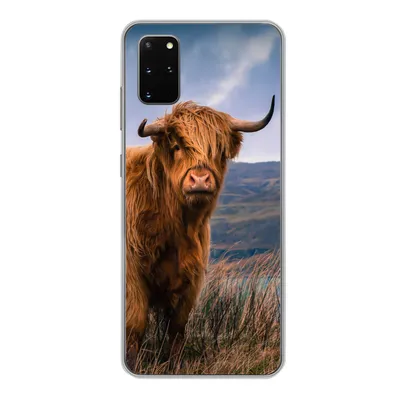 Produktbild von MuchoWow® Handyhülle Schutzhülle Hülle für Samsung Galaxy S20 Plus Schottischer Highlander - Berg - Wasser - Natur - Kuh Silikon Softcase Handy Hülle - Hartschale