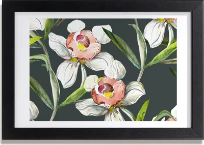 Produktbild von Bild 30x20 MDF-Rahmen, Wandkunst Blumenmuster