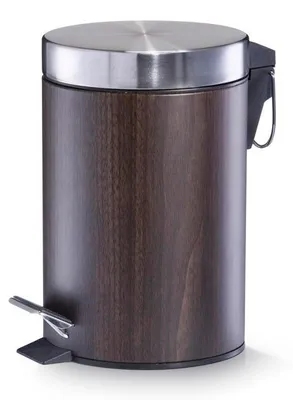 Obrázok produktu pre Zeller pedálový odpadkový kôš, 3 l, dekor orech, kov Ø17 x 26 cm