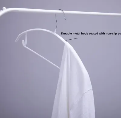 Imagen del producto de Perchas para ropa con revestimiento antideslizante, de 43 cm, paquete de 10 unidades, con barra para pantalones, ideales para el armario