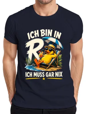 Produktbild von Ich bin in Rente Ich muss gar nix Lustige Statement Sarkasmus Herren T-Shirt, Navy, M
