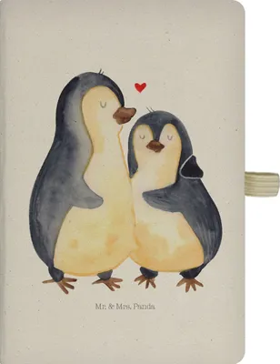 Produktbild von Mr. & Mrs. Panda Journal Pinguin umarmen - Transparent - Geschenk, glücklich, Reisetagebuch, Notizbuch A5, Hochzeit, Verknallt, Tagebuch, Umarmung Verliebt, Liebe
