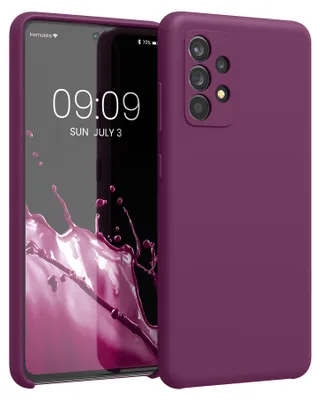 Produktbild von kwmobile Handyhülle für Samsung Galaxy A52 / A52 5G / A52s 5G Hülle - Case Silikon - Kabelloses Laden - Schutzhülle Cover in Bordeaux Violett