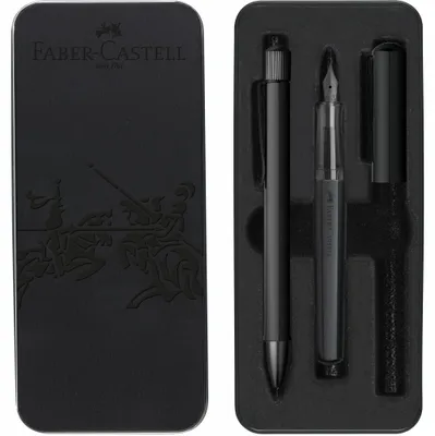 Produktbild von FABER-CASTELL Füller M/KS Set Hexo schwarz