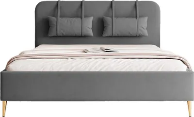 Produktbild von FEDVE Polsterbett Rexal aus Velvet 180x200 cm, Anthrazit