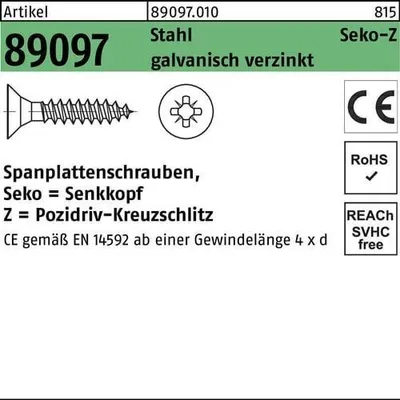 Obrázek produktu pro Reyher šrouby do dřevotřísky 89097 Seko 5x60-Z vz 890970100050060 (500 kusů)
