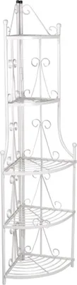 Produktbild von vidaXL Pflanzentreppe Blumenregal Standregal Eckregal Blumentreppe Stahl weiß