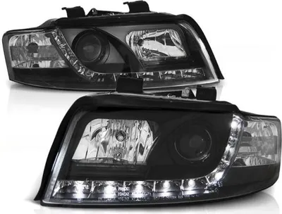Produktbild von LED Tagfahrlicht Design Scheinwerfer passend für Audi A4 B6 00-04 schwarz