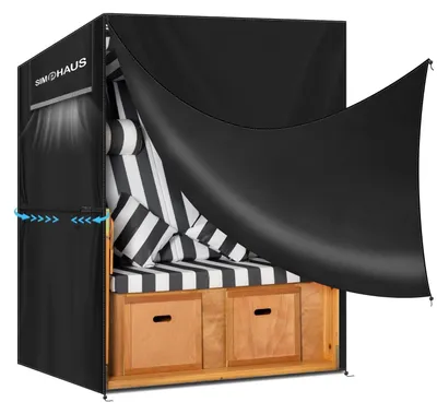 Immagine prodotto di Copertura protettiva per sdraio da spiaggia, resistente alle intemperie invernali, telo impermeabile, antivento e traspirante, in tessuto Oxford 420D, dimensioni 135x100x165/150 cm