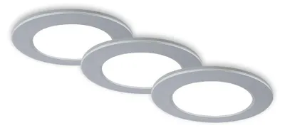 Obrázek produktu pro LED vestavná svítidla do koupelny sada 3 stmívatelných svítidel s dálkovým ovládáním IP44 chrom Ø9,2cm Briloner