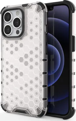 Produktbild von Mobigear Honeycomb iPhone 14 Hülle Hardcase Backcover Stoßfest - Weiß