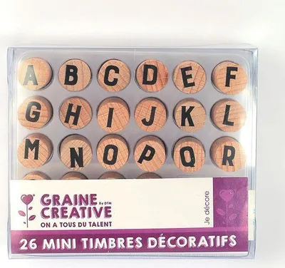Produktbild von 26 Mini Holzstempel - Alphabet Großbuchstaben