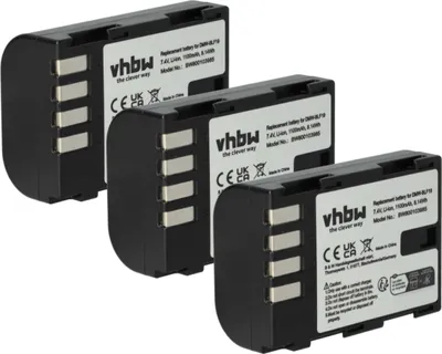 Produktbild von vhbw 3x Akku Ersatz für Panasonic DMW-BLF19E, DMW-BLF19 für Kamera (1100 mAh, 7,2 V, Li-Ion)