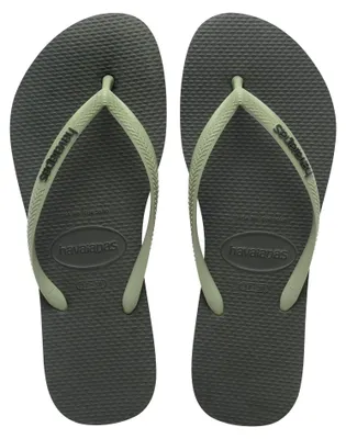 Immagine prodotto di Havaianas Slim Logo, infradito da donna, colore verde oliva, taglia 33 EU