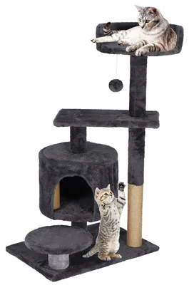 Immagine prodotto di Springos® Graffiatoio con pali in sisal Casetta 4 livelli 87 cm