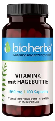 Produktbild von Bioherba Vitamin C Mit Hagebutte 360 mg 100 Kapseln