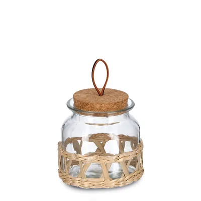 Produktbild von ZELLER 19582 Vorratsglas BOHO 610 ml mit Korkdeckel, ca. Ø 11,7 x 12 cm