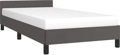 Produktbild von vidaXL Bettgestell mit Kopfteil ohne Matratze Grau 90x200 cm