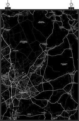 Produktbild von Mr. & Mrs. Panda Bild Bad Lippspringe DIN A4 - Geschenk, drucke, kunstdruck poster, Stadt Dorf Karte Landkarte Map Stadtplan, wanddeko, Plakat, Wandbild