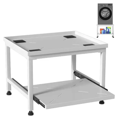 Zdjęcie produktu dla Podstawa pod pralkę Hebitod, biała, wymiary 63 x 54 x 45,5 cm